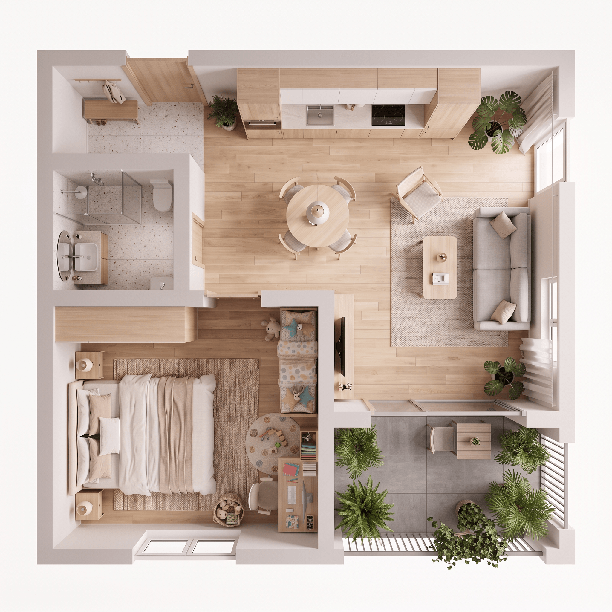 Interior design in Scandinavian style — Living Room by GenRoom AI