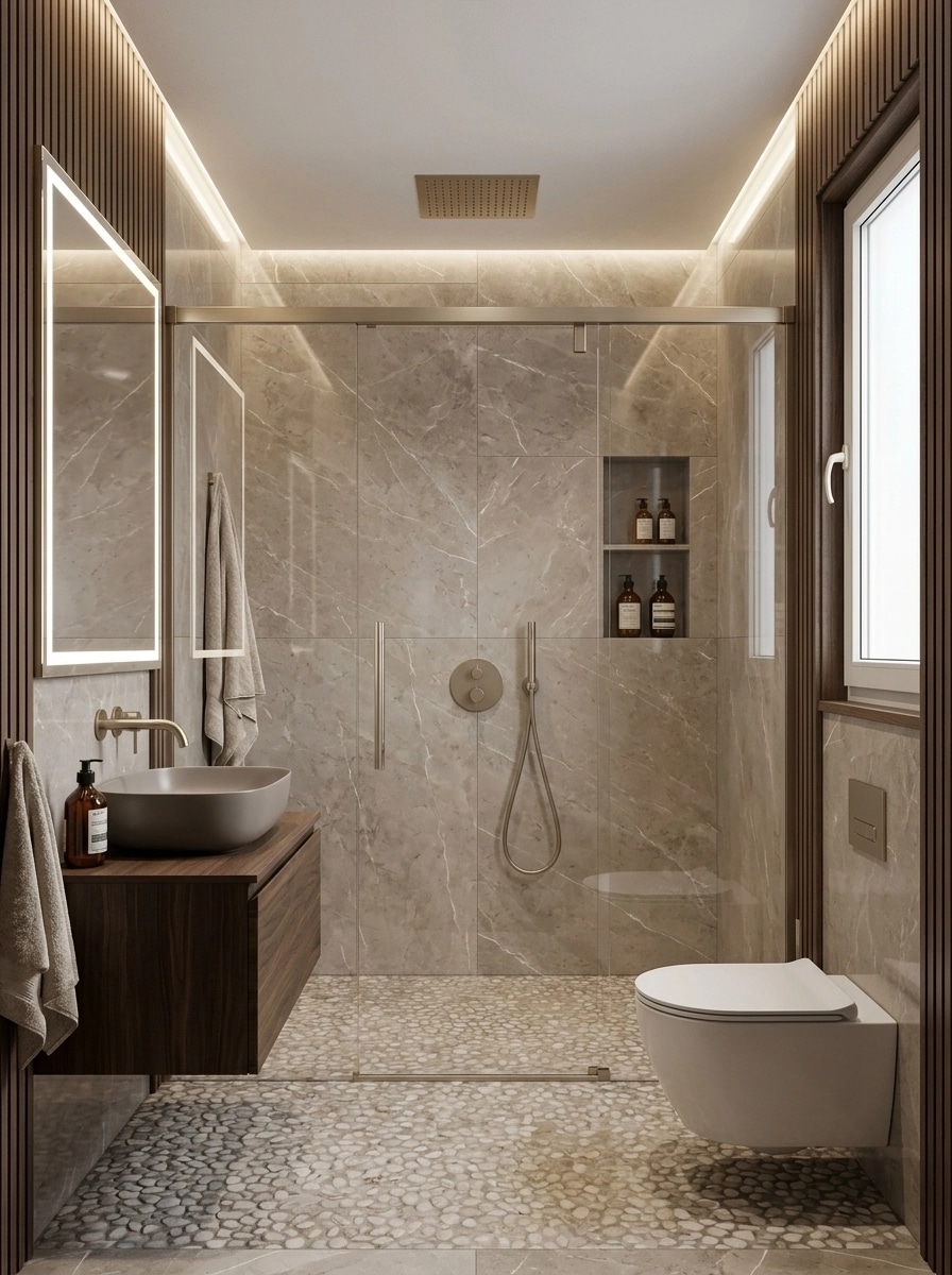 Bathroom interior in Contemporary style — photo by GenRoom AI
