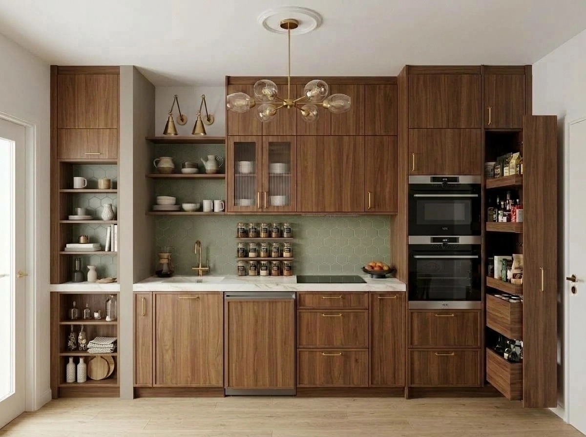 Interior design in Mid-Century Modern style — Kitchen by GenRoom AI