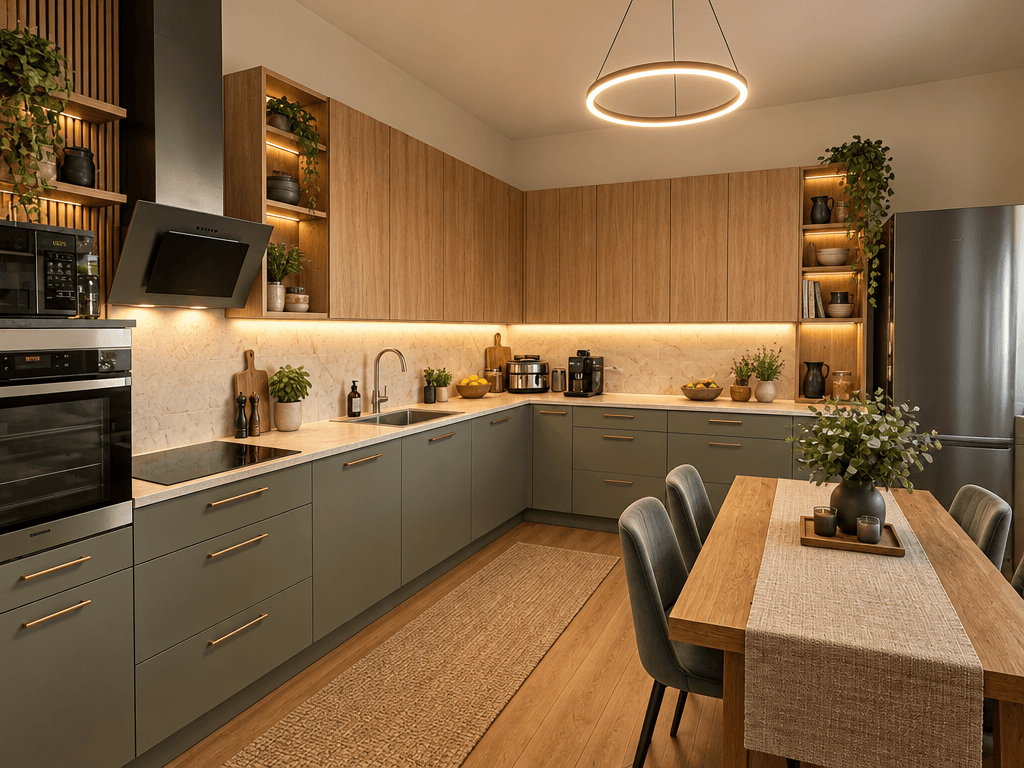 Design de interiores em estilo Contemporary — Cozinha por GenRoom AI