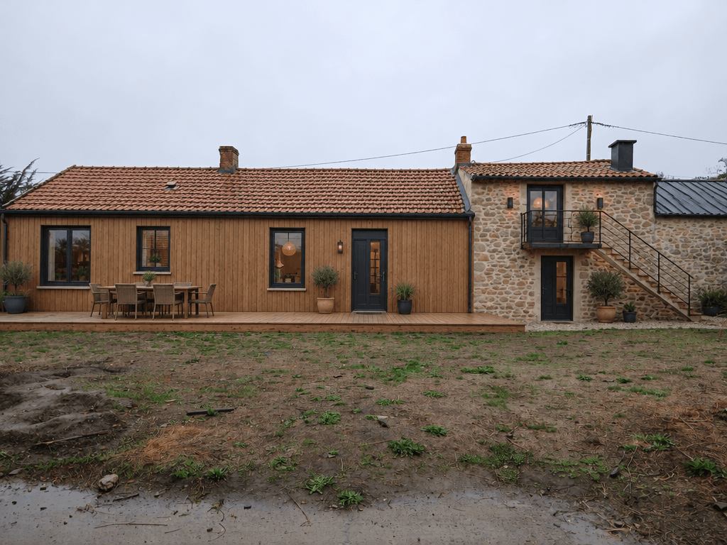 Cephe tasarımı Barnhouse Facade stili — Cephe GenRoom AI