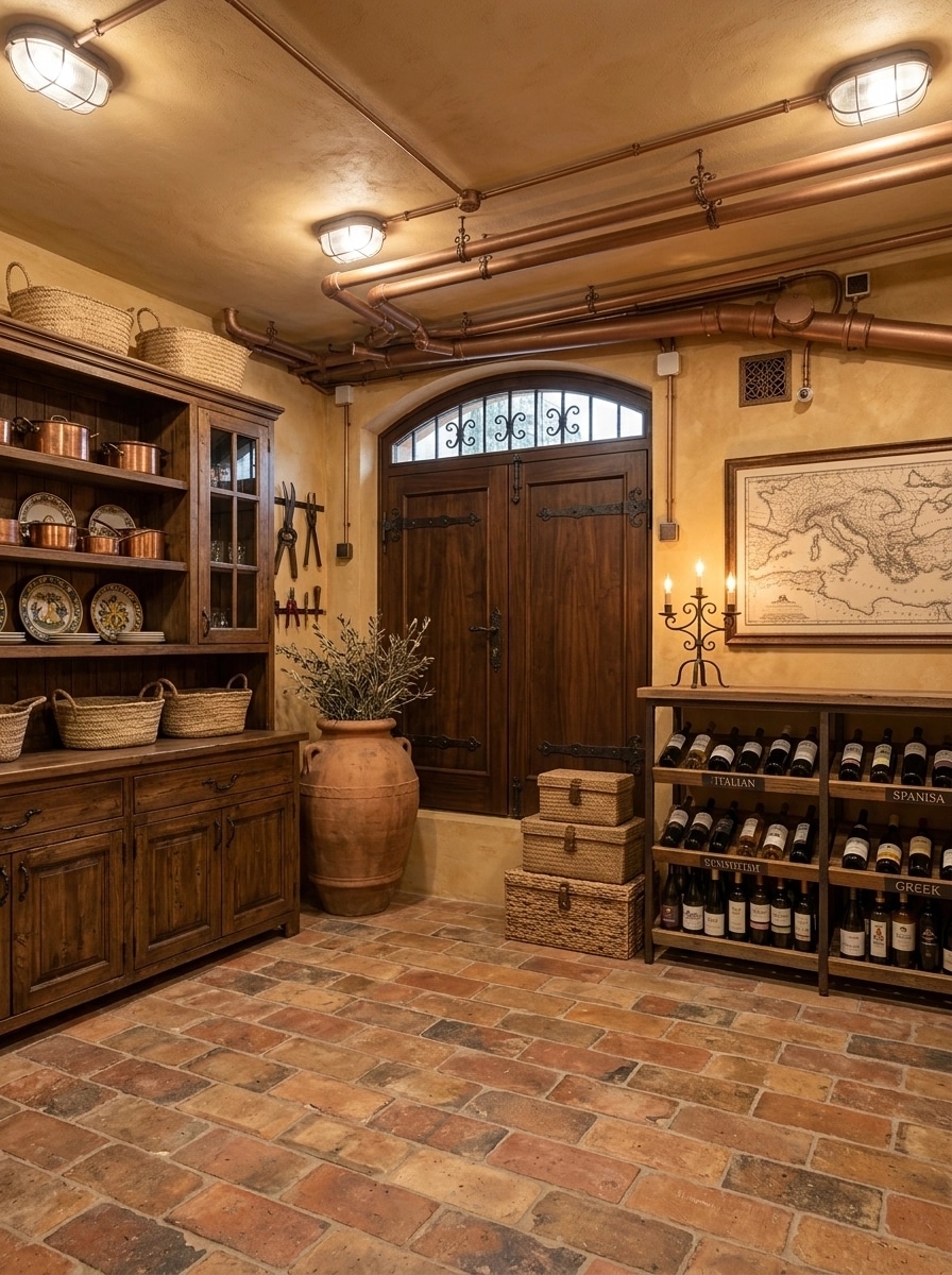 Interior design in Mediterranean style — basement by GenRoom AI