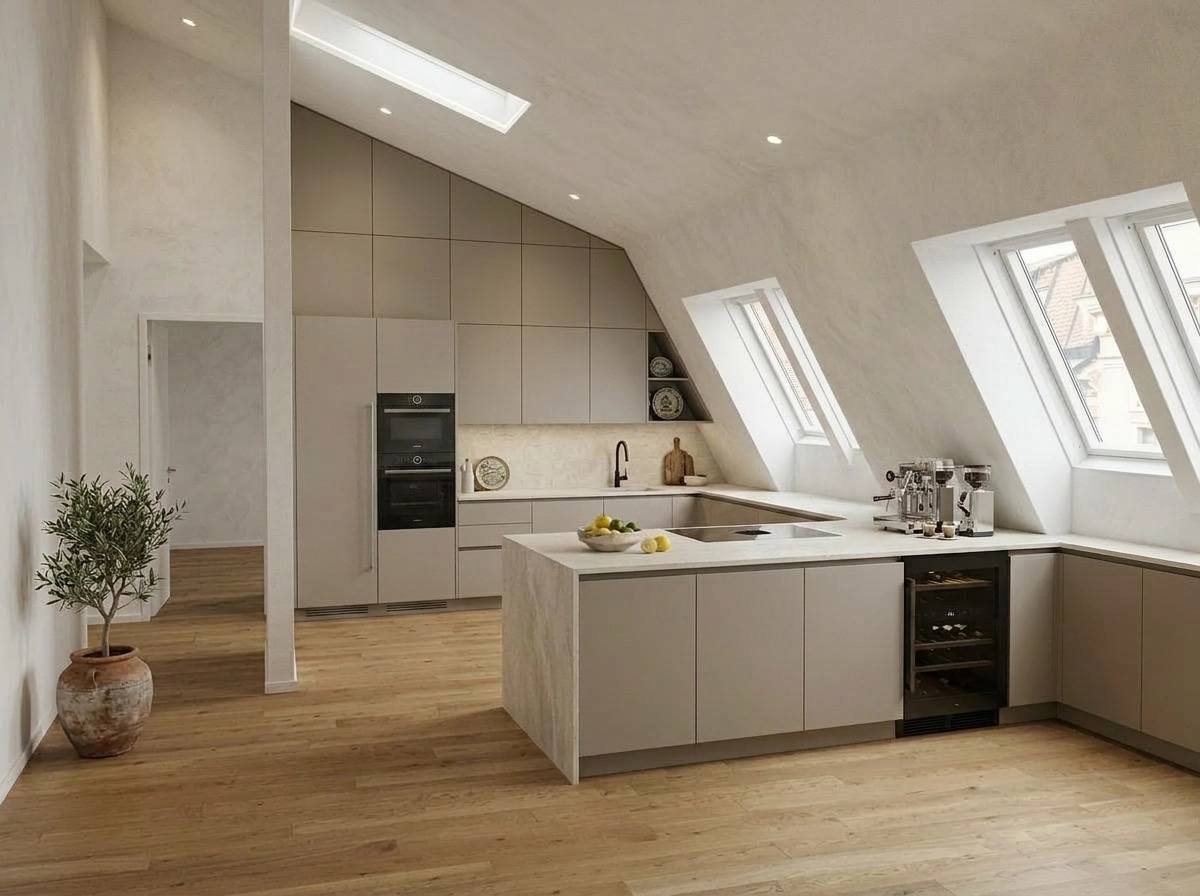 Kitchen interior in Mediterranean style — photo by GenRoom AI
