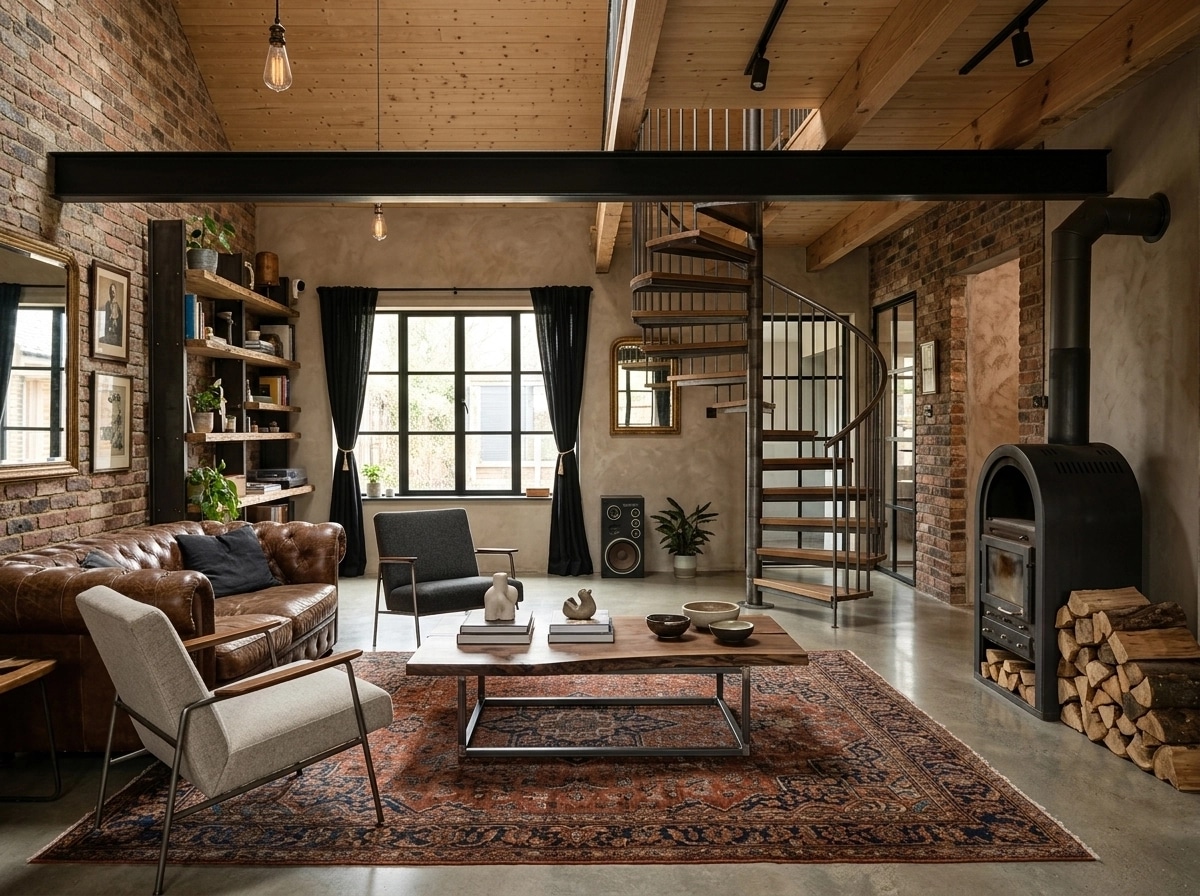 Interior design in Loft / Industrial style — Living Room by GenRoom AI