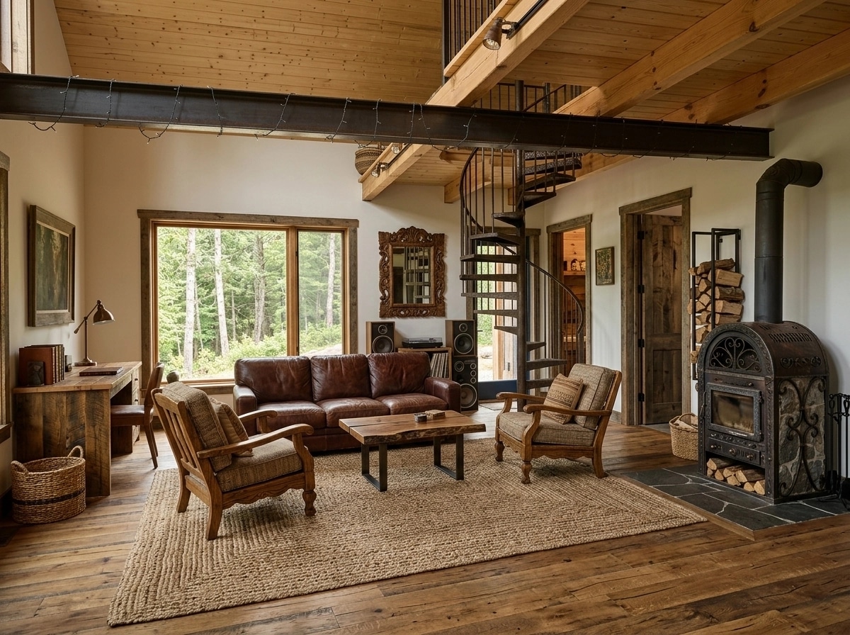 Interior design in Rustic style — Living Room by GenRoom AI