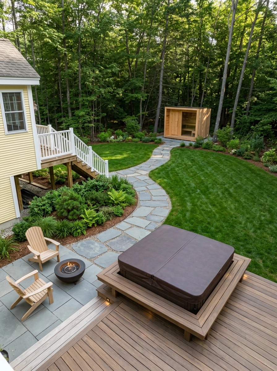 Landscape design in Scandinavian Garden style — Yard by GenRoom AI