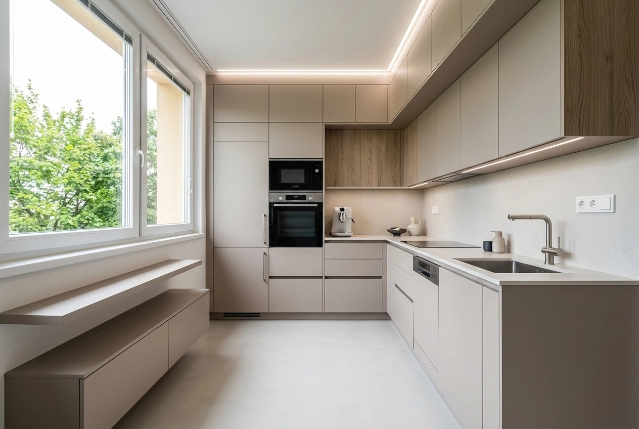 Minimalism Kitchen design — interior photo by GenRoom AI