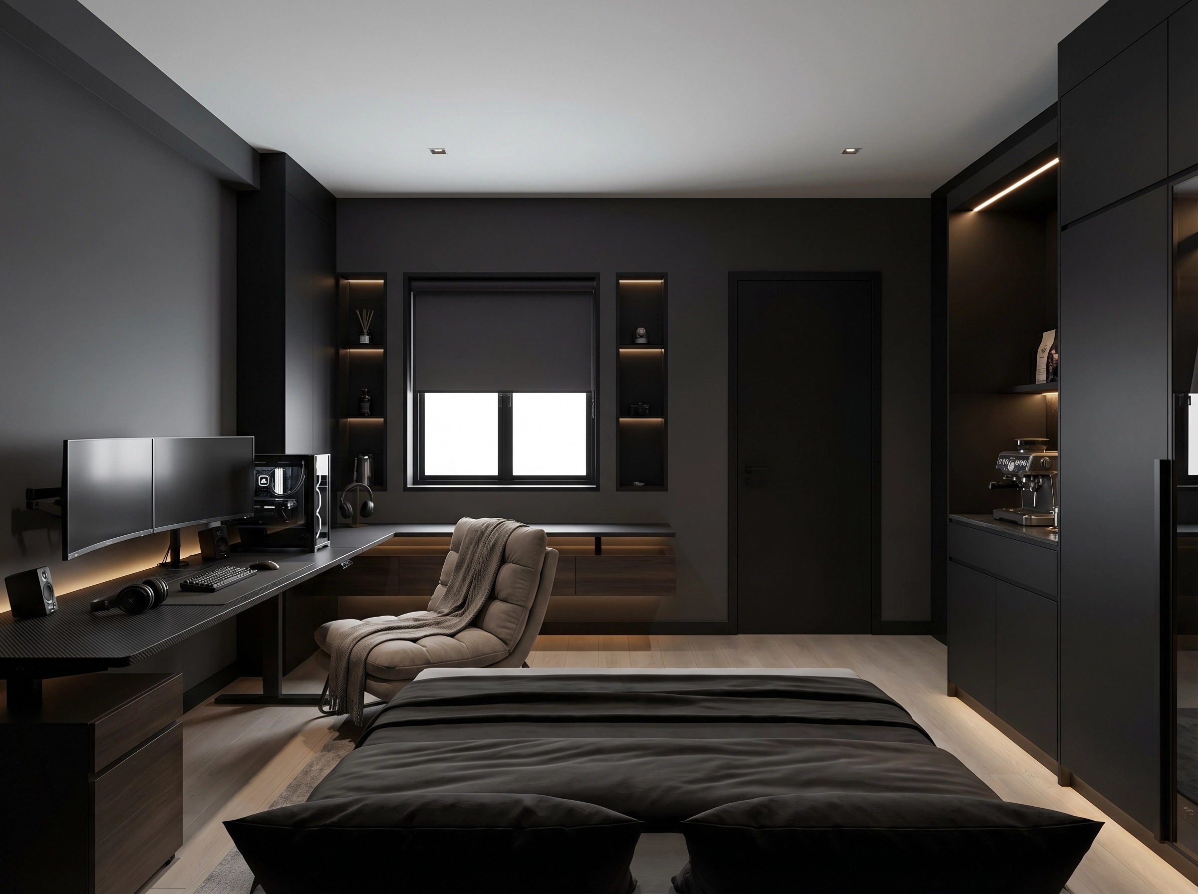 Interior design in Blacktec style — Bedroom by GenRoom AI