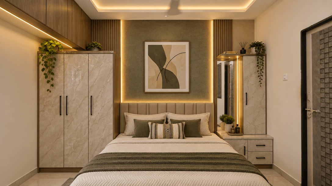 Contemporary Bedroom design — interior photo by GenRoom AI