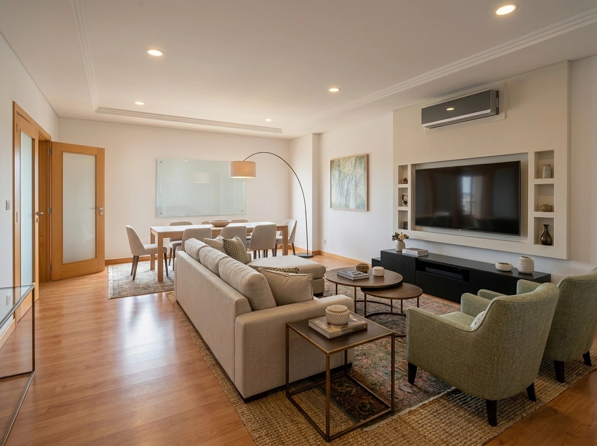Transitional Ruang Tamu design — interior photo by GenRoom AI
