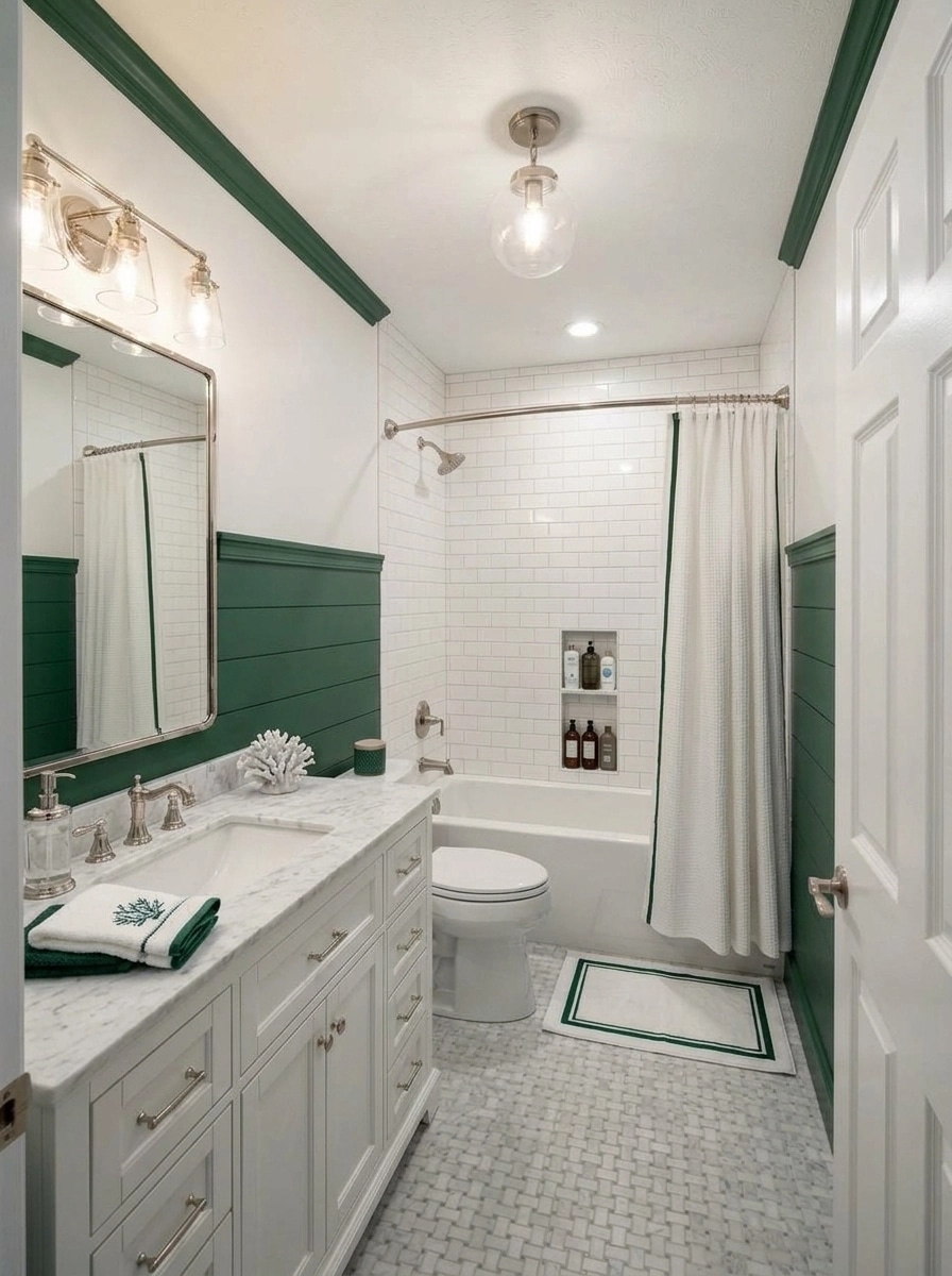 Bathroom interior in Coastal / Hamptons style — photo by GenRoom AI