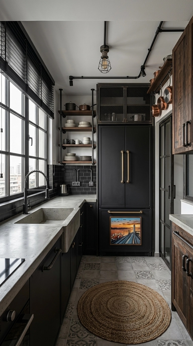 Kitchen interior in Loft / Industrial style — photo by GenRoom AI