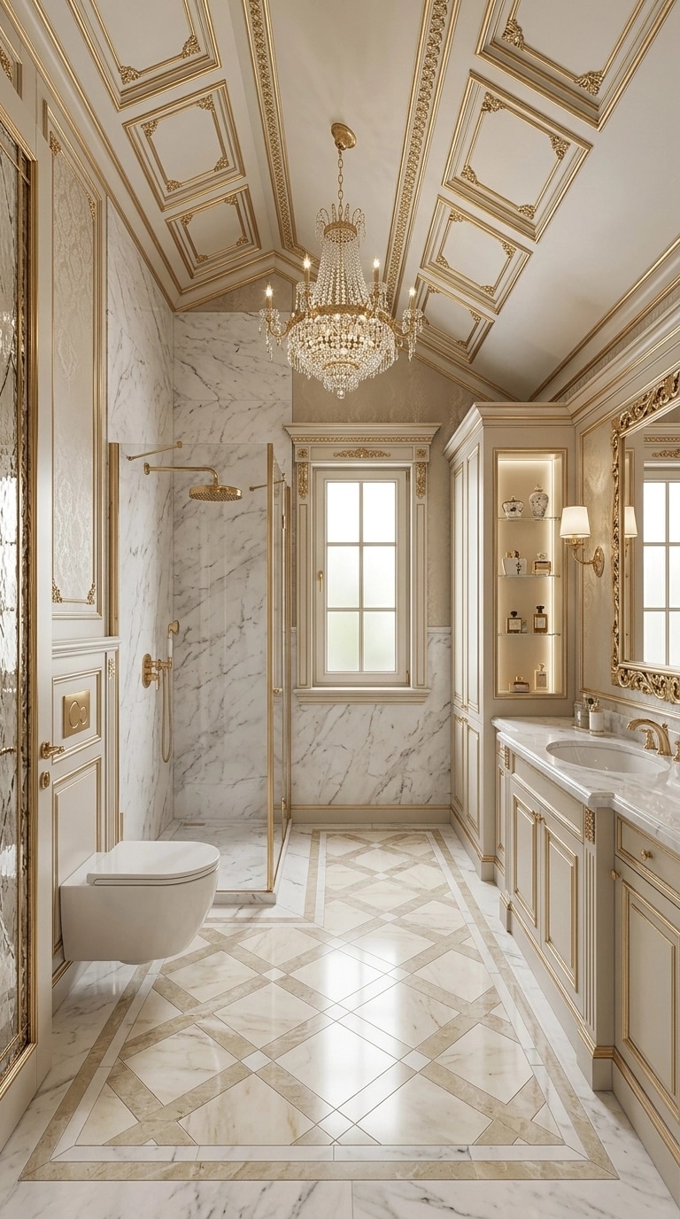 Neoclassic Bathroom design — interior photo by GenRoom AI
