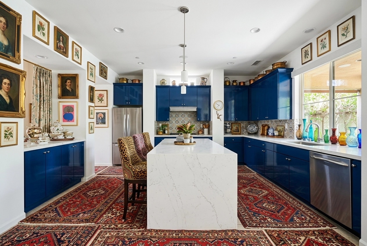 Kitchen interior in Maximalist style — photo by GenRoom AI