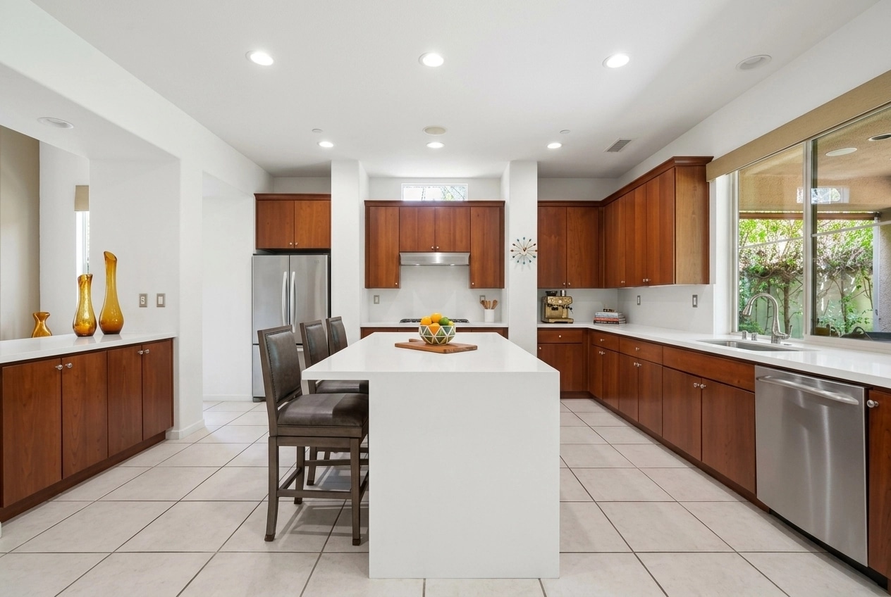 Kitchen interior in Mid-Century Modern style — photo by GenRoom AI