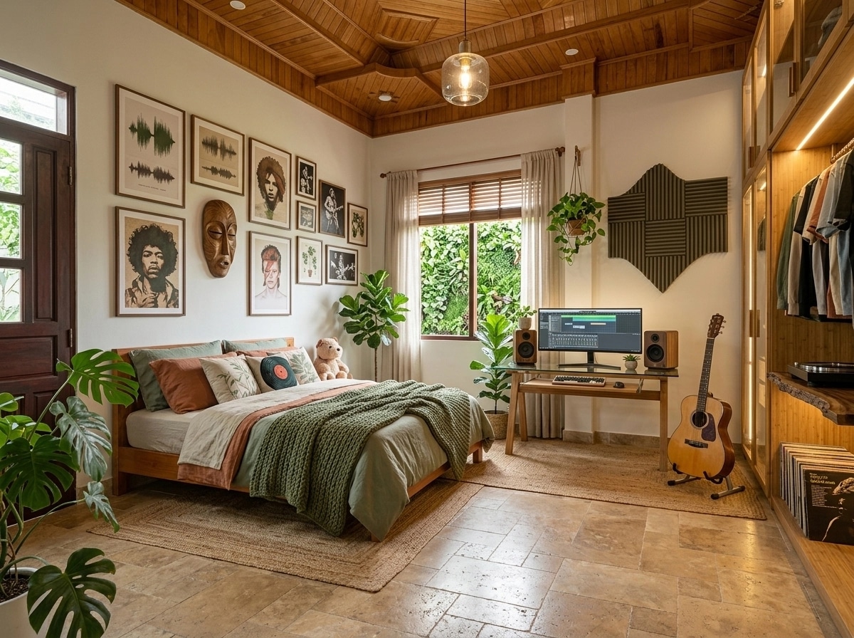 Biophilic غرفة النوم design — interior photo by GenRoom AI