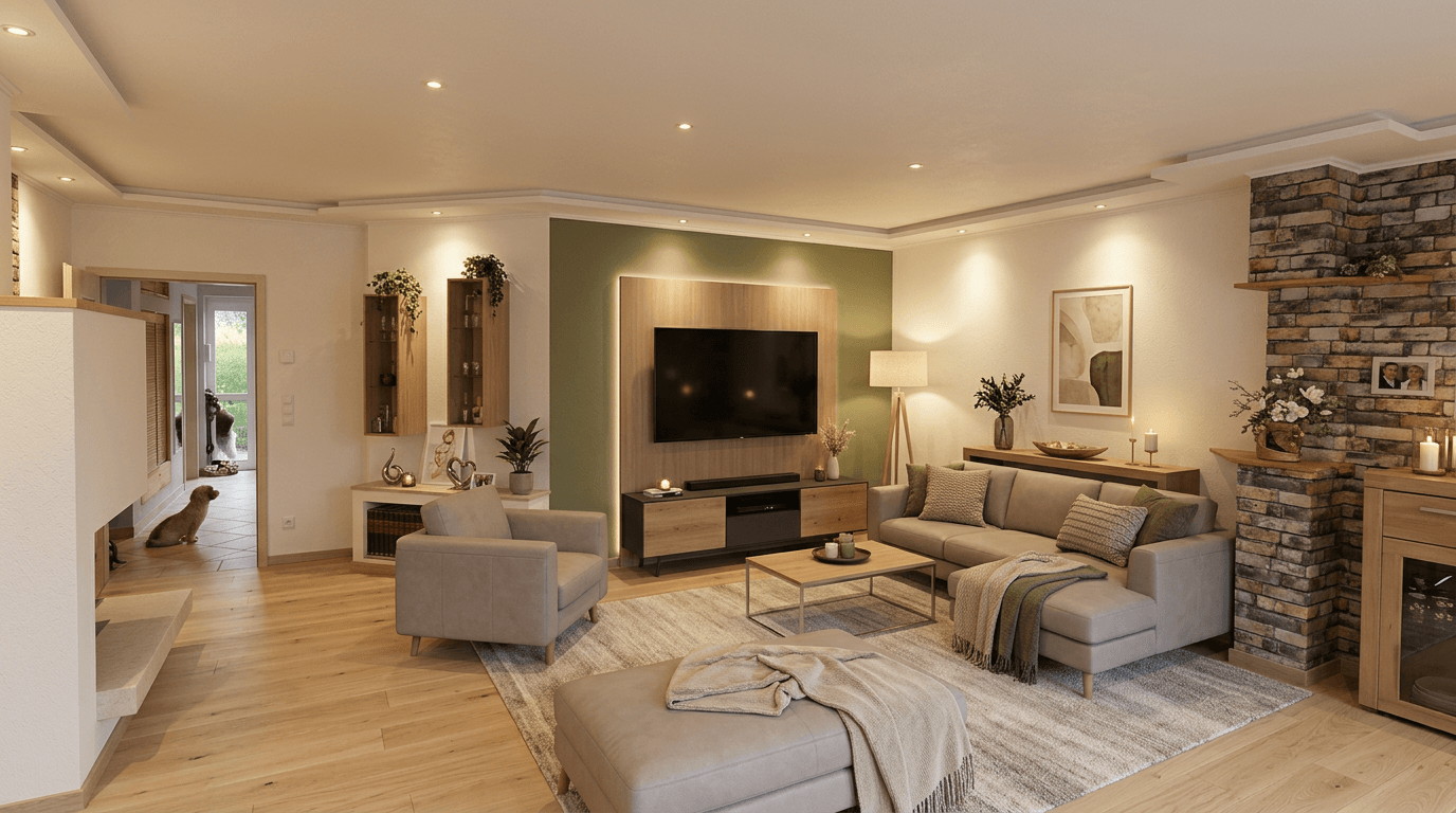 Contemporary Living Room design — interior photo by GenRoom AI