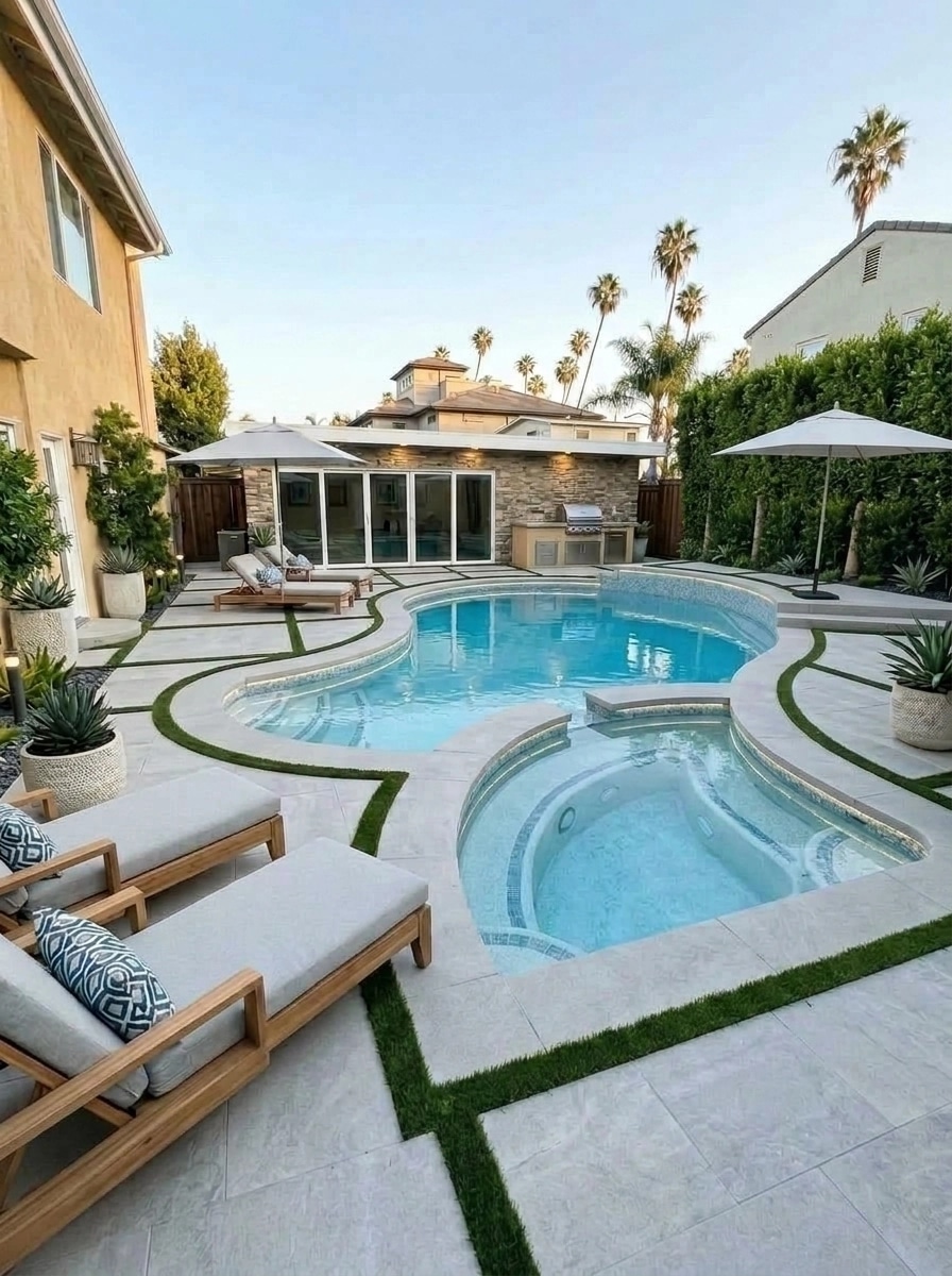Design paysager en style Contemporary Yard — Jardin par GenRoom AI