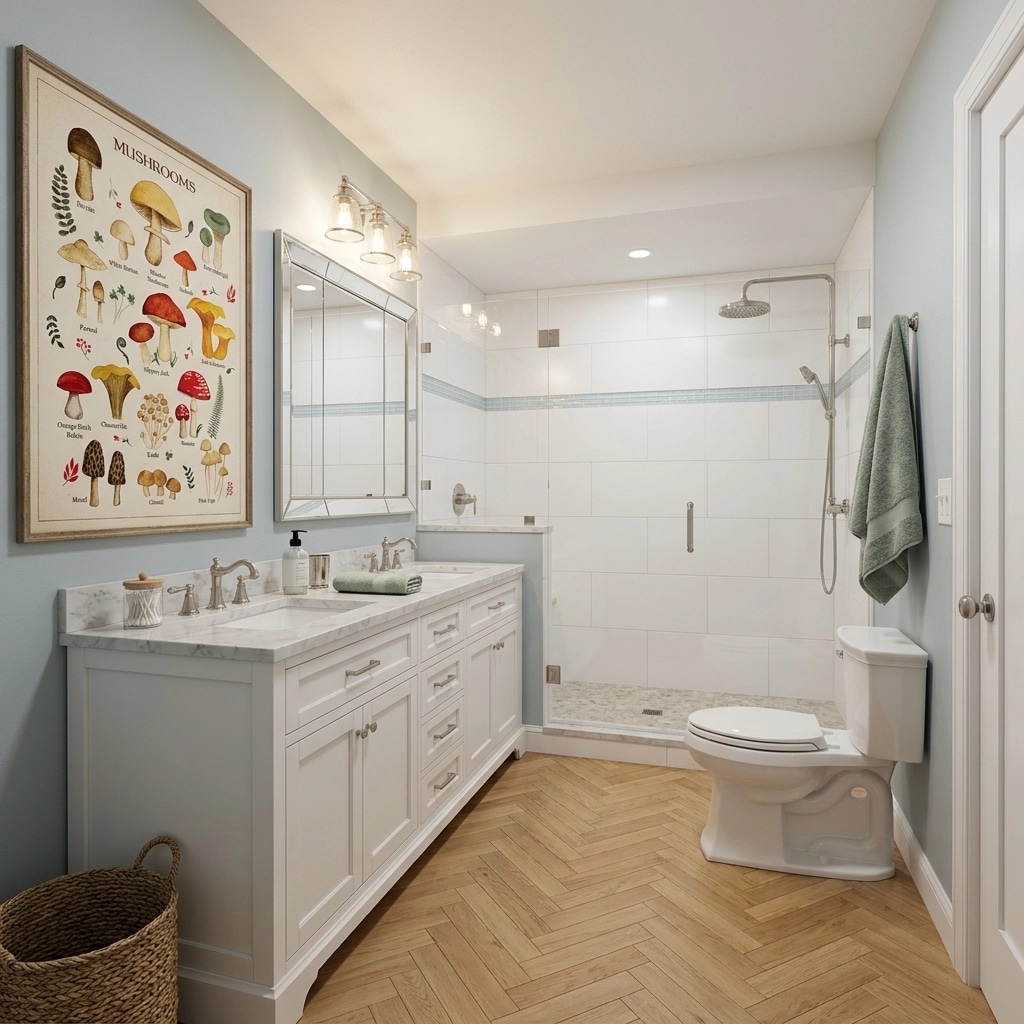 Interior design in Coastal / Hamptons style — Bathroom by GenRoom AI