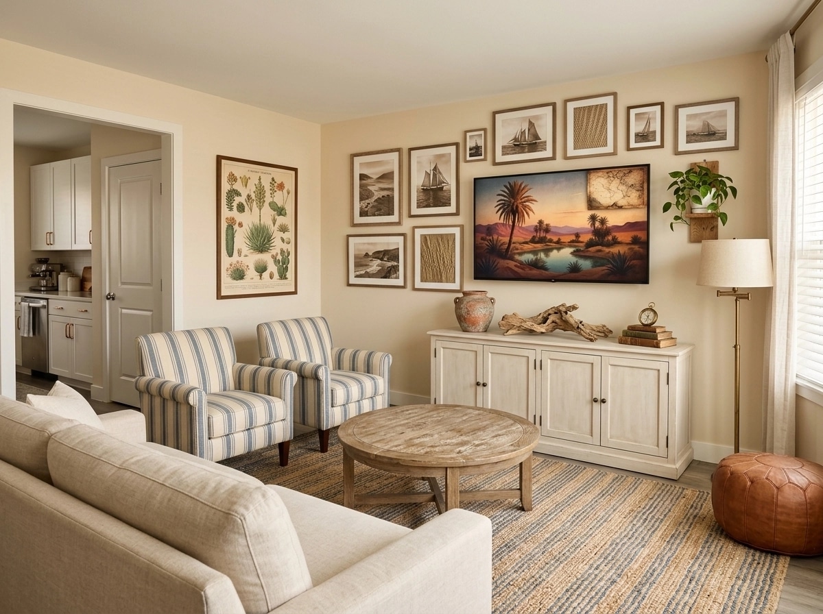Interior design in Coastal / Hamptons style — Living Room by GenRoom AI