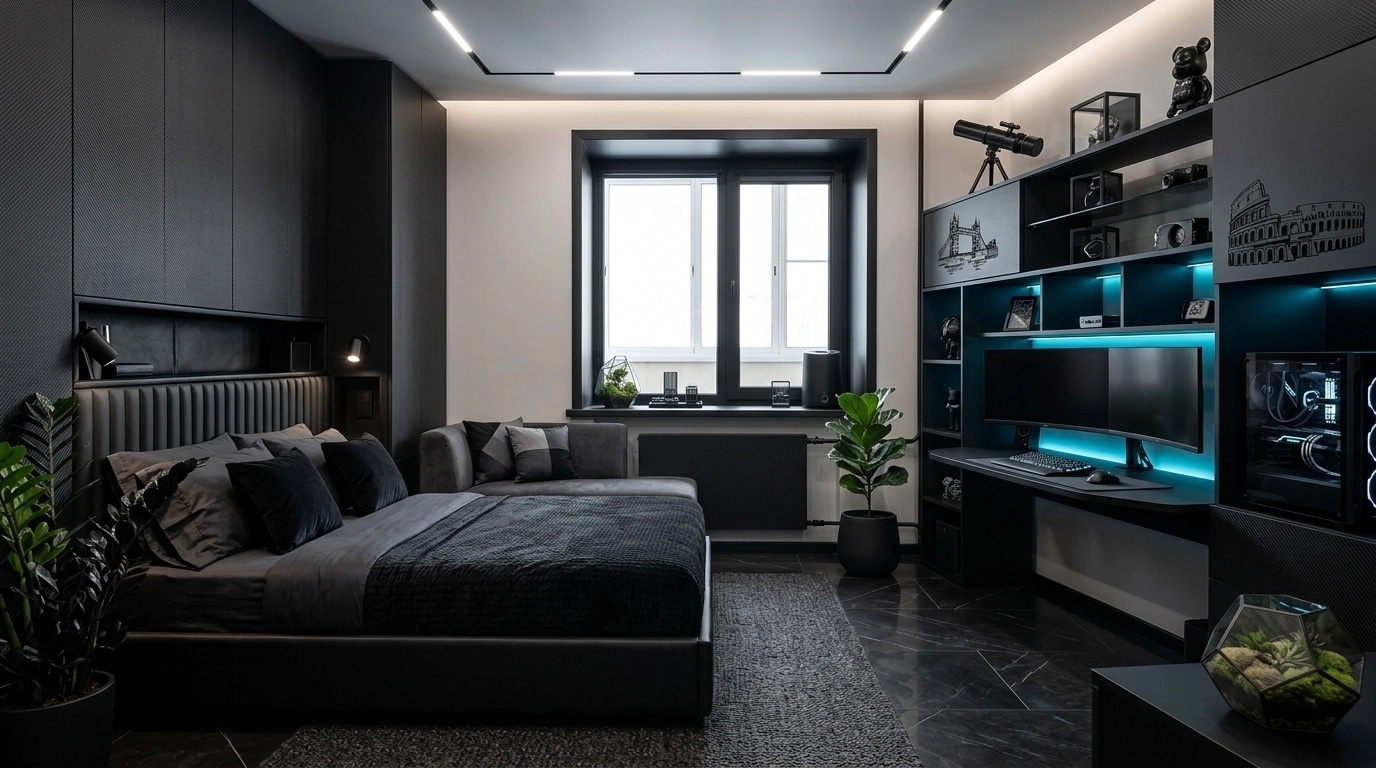 Interior design in Blacktec style — Bedroom by GenRoom AI
