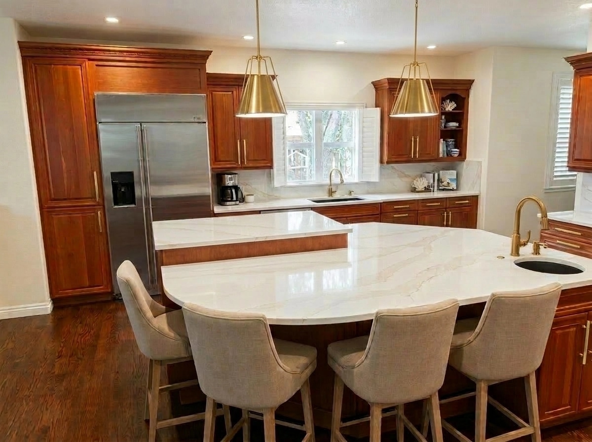 Design d'interni in stile Coastal / Hamptons — Cucina di GenRoom AI