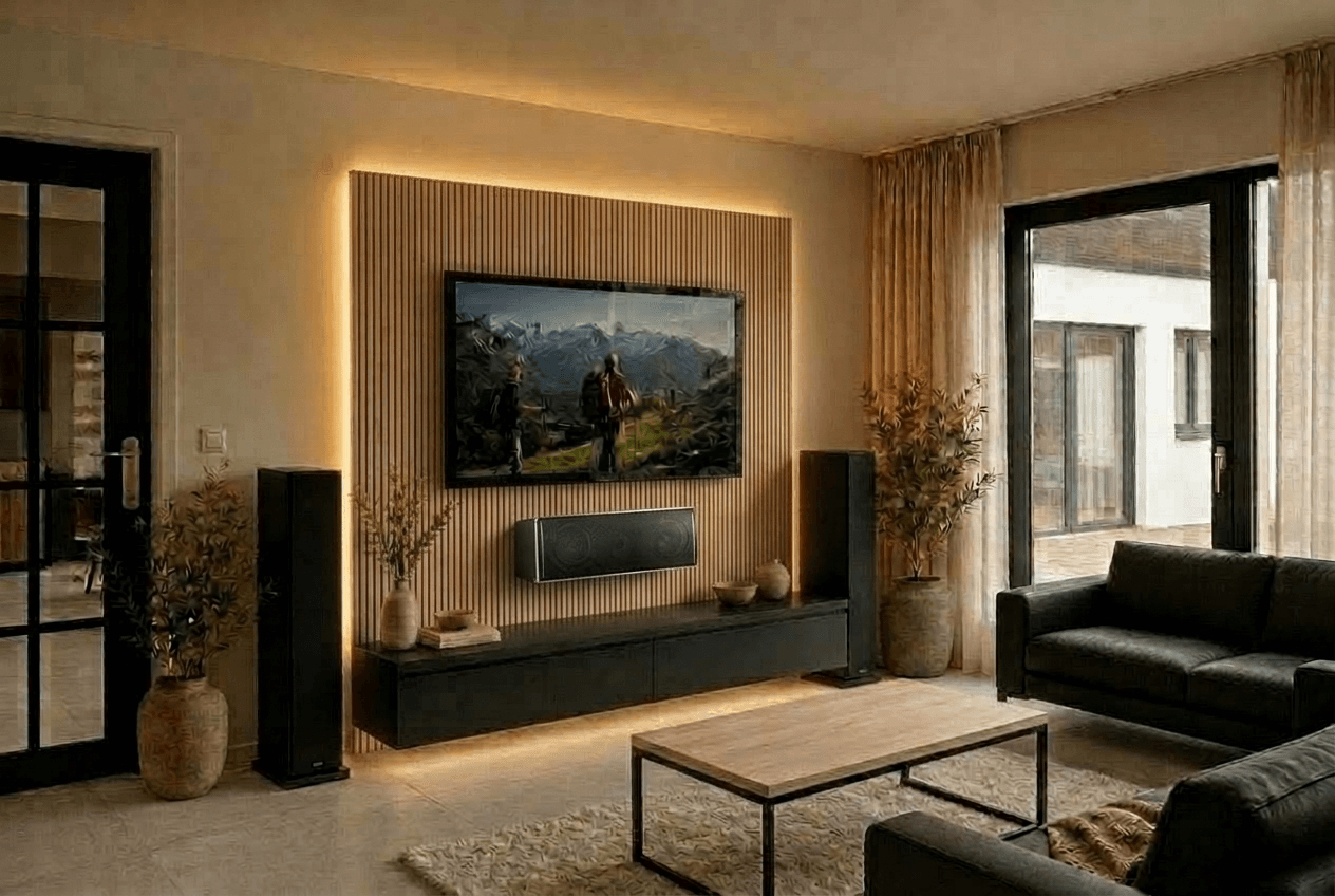 Japandi Living Room design — interior photo by GenRoom AI