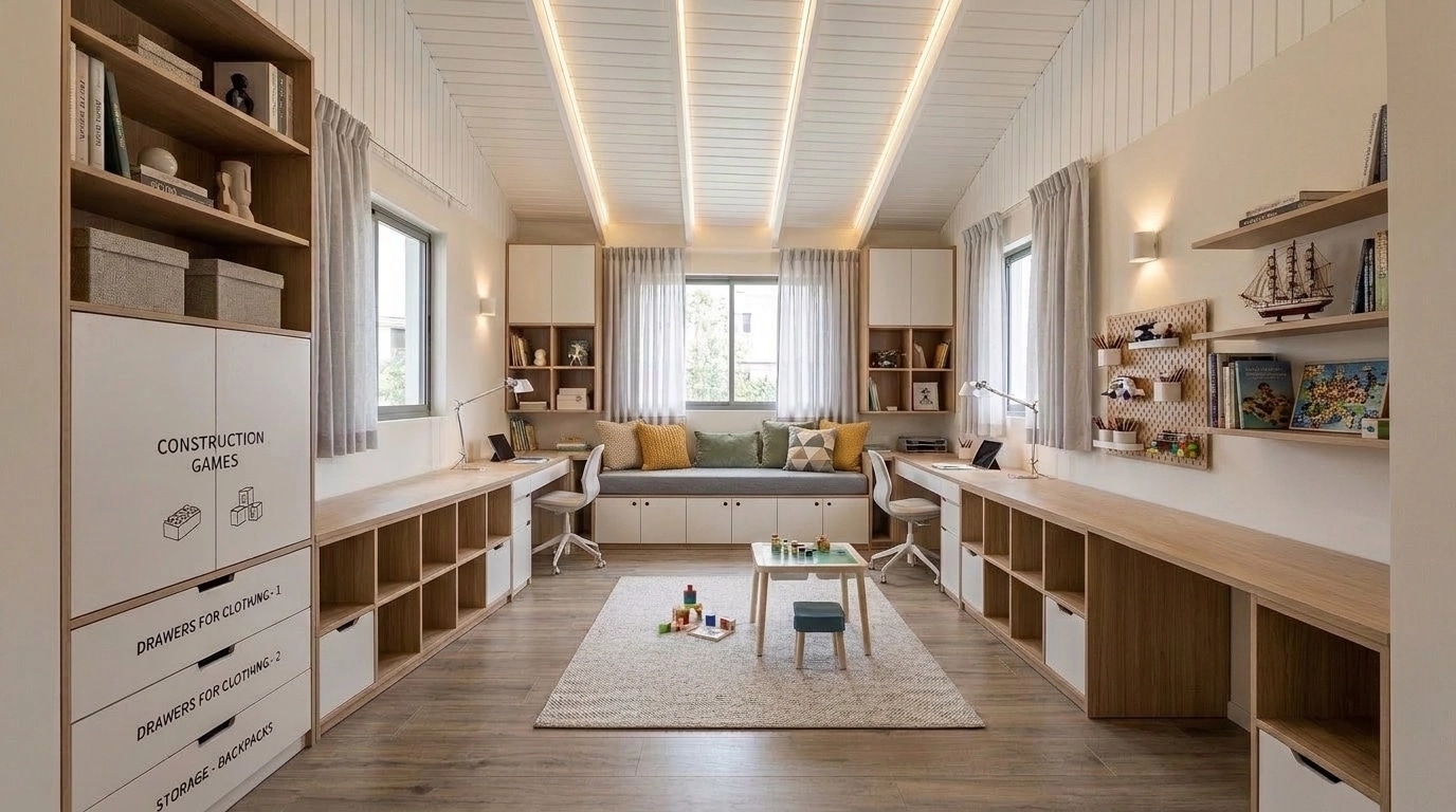 Contemporary Kids Room design — interior photo by GenRoom AI