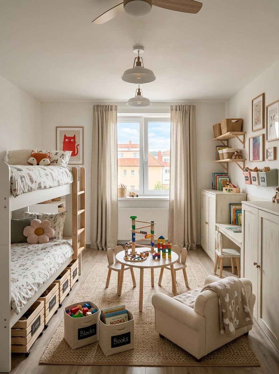 Modern Farmhouse Kids Room design — interior photo by GenRoom AI