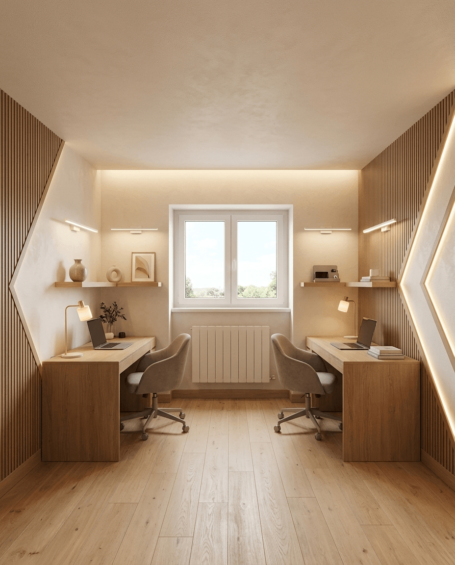 Office interior in Scandinavian style — photo by GenRoom AI