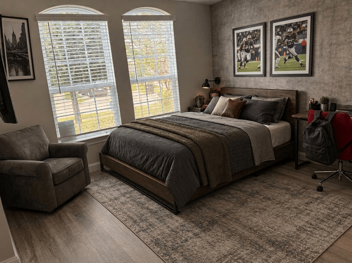 Interior design in Loft / Industrial style — Bedroom by GenRoom AI