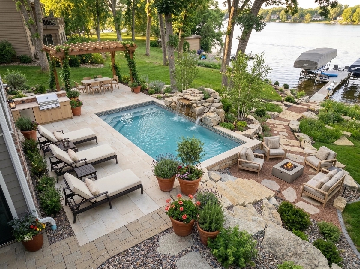 Landscape design in Scandinavian Garden style — Yard by GenRoom AI