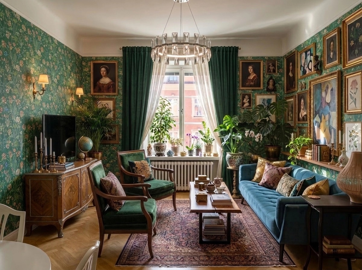 Maximalist Soggiorno design — interior photo by GenRoom AI