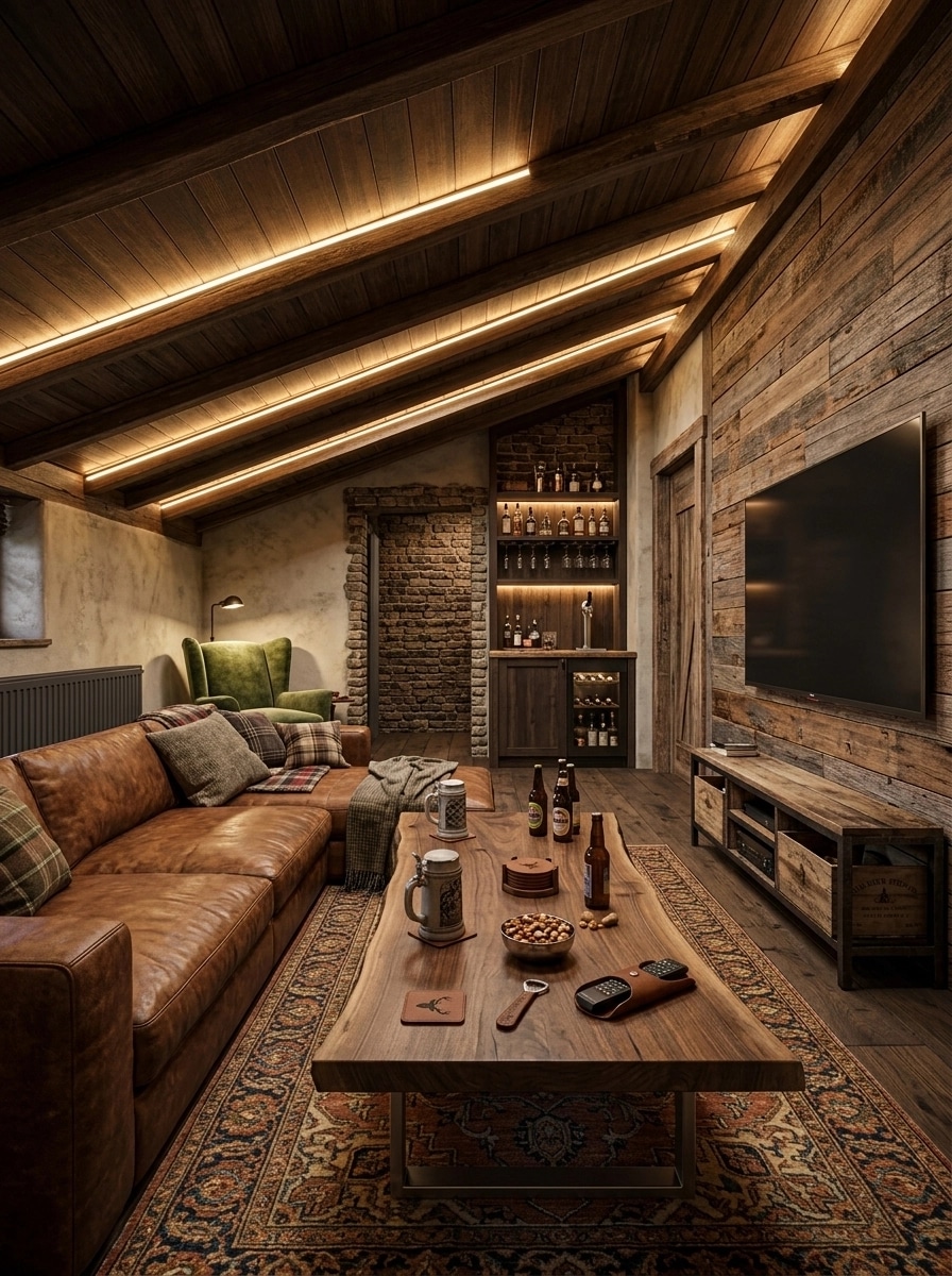 Rustic Living Room design — interior photo by GenRoom AI