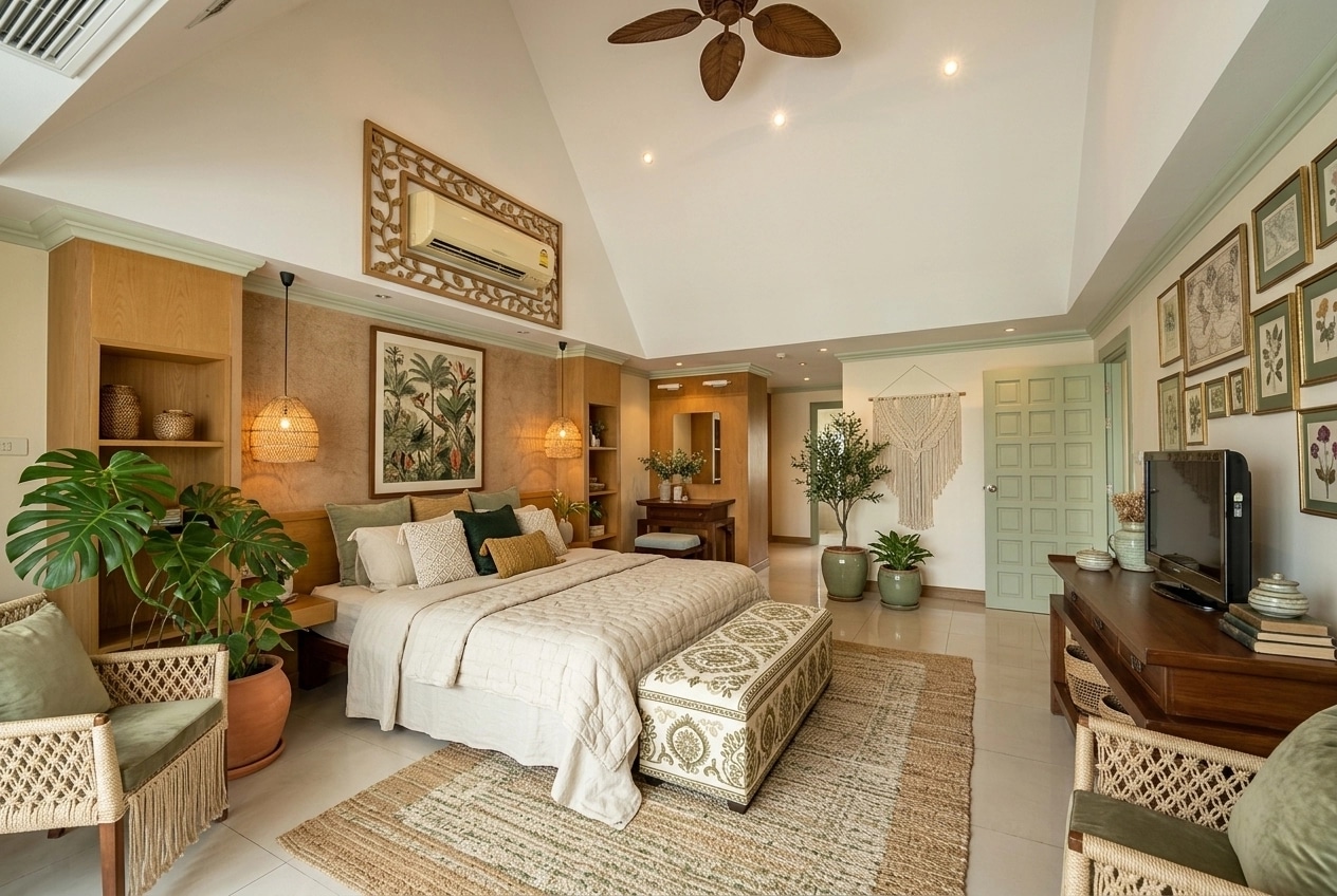 Bohemian Bedroom design — interior photo by GenRoom AI