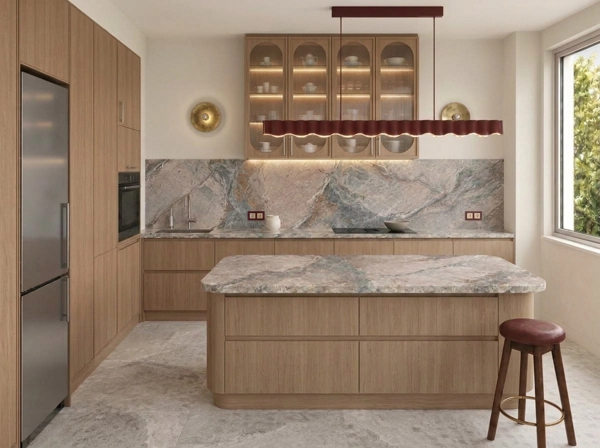 Kitchen interior in Mid-Century Modern style — photo by GenRoom AI