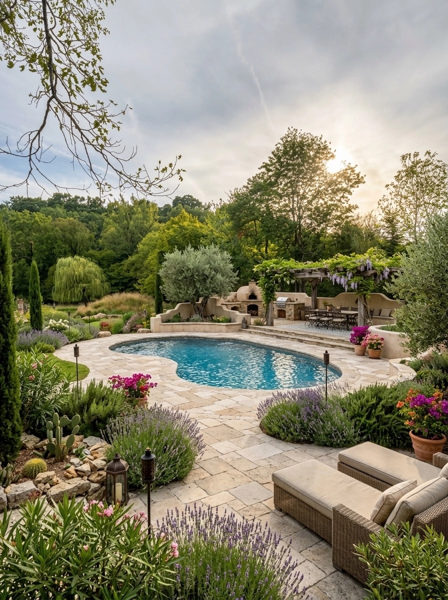 Landscape design in Mediterranean Yard style — Yard by GenRoom AI