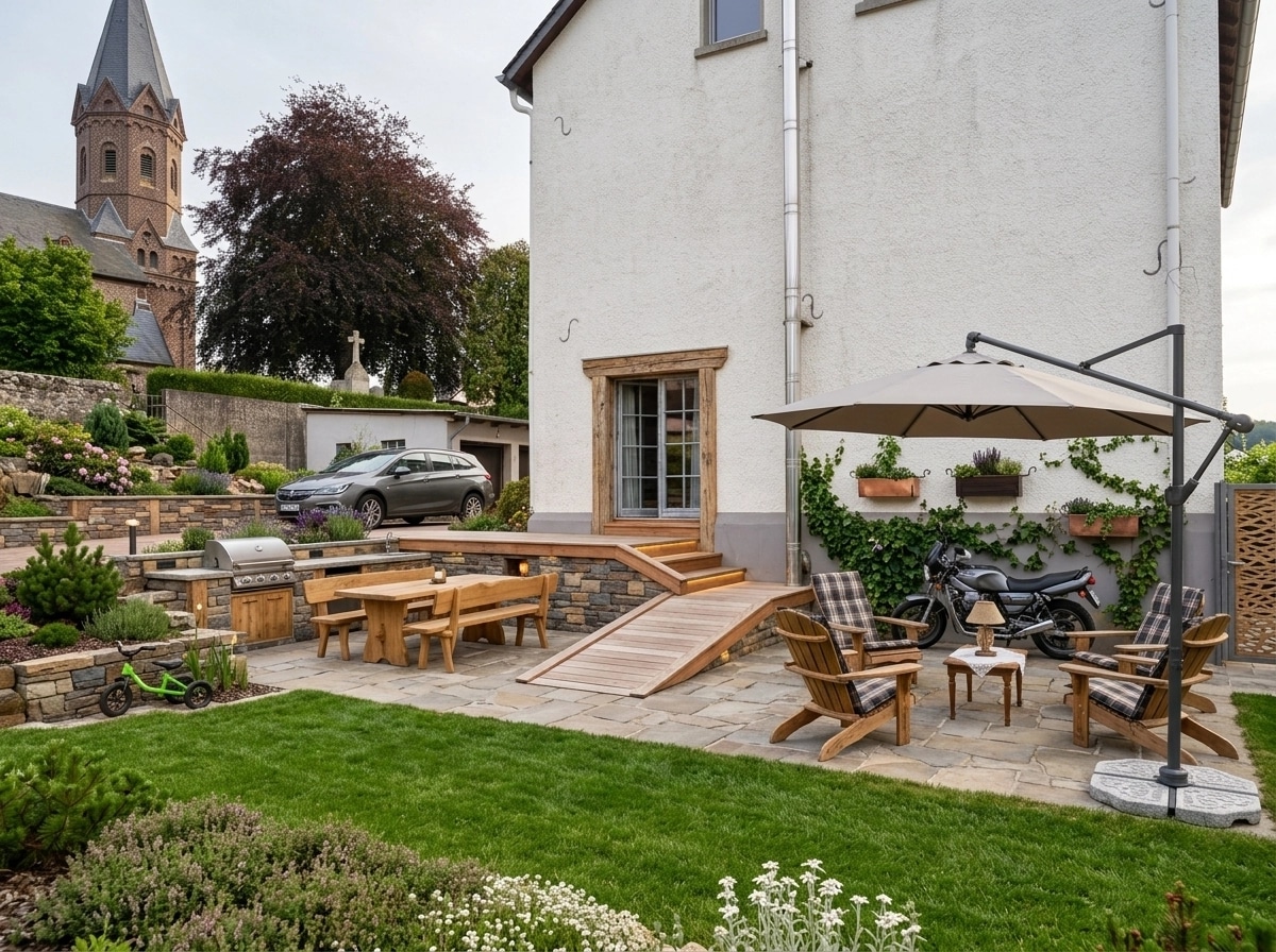 Yard design in Alpine Garden style — photo by GenRoom AI