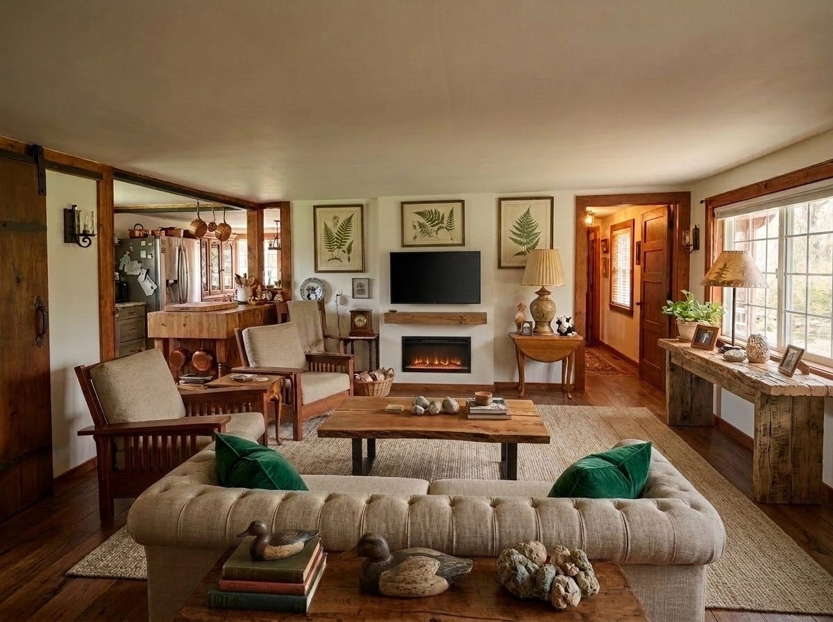 Interior design in Rustic style — Living Room by GenRoom AI