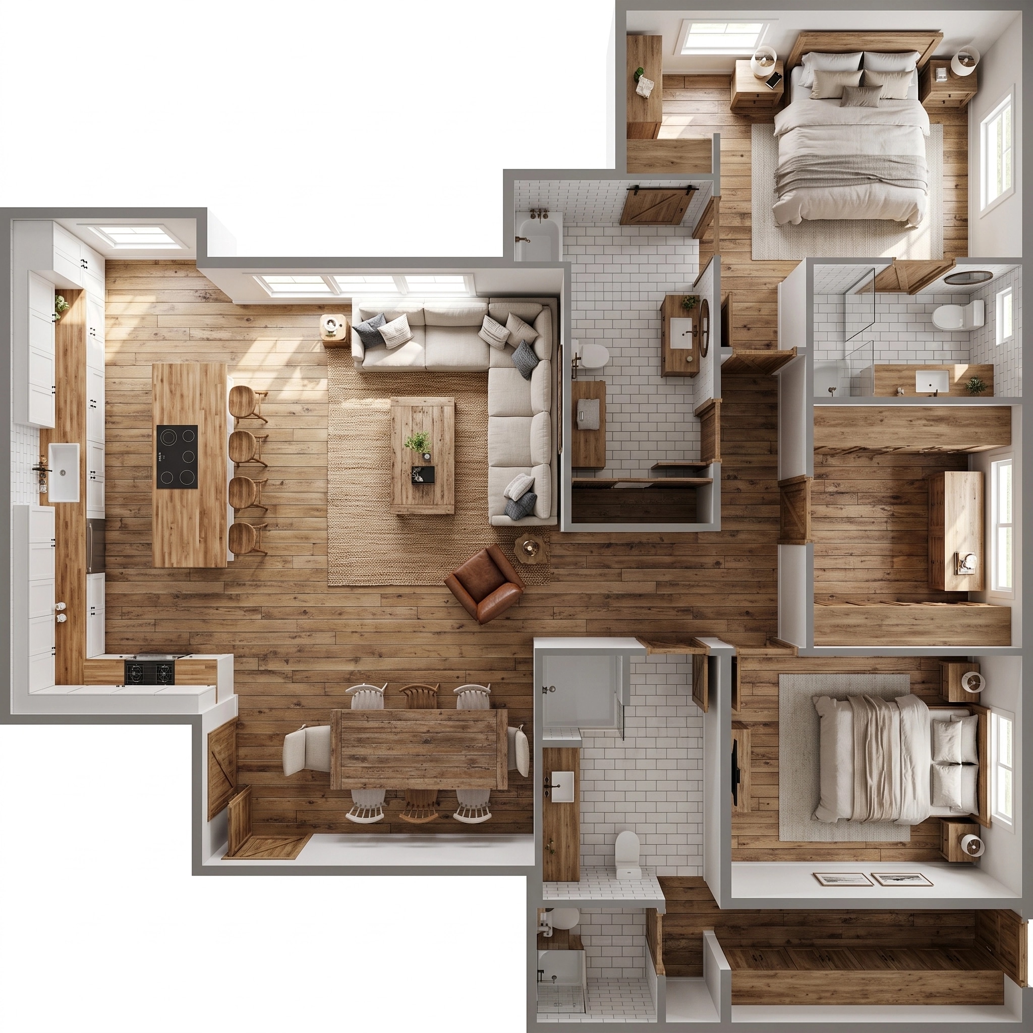 Interiördesign i stilen Modern Farmhouse — Vardagsrum av GenRoom AI