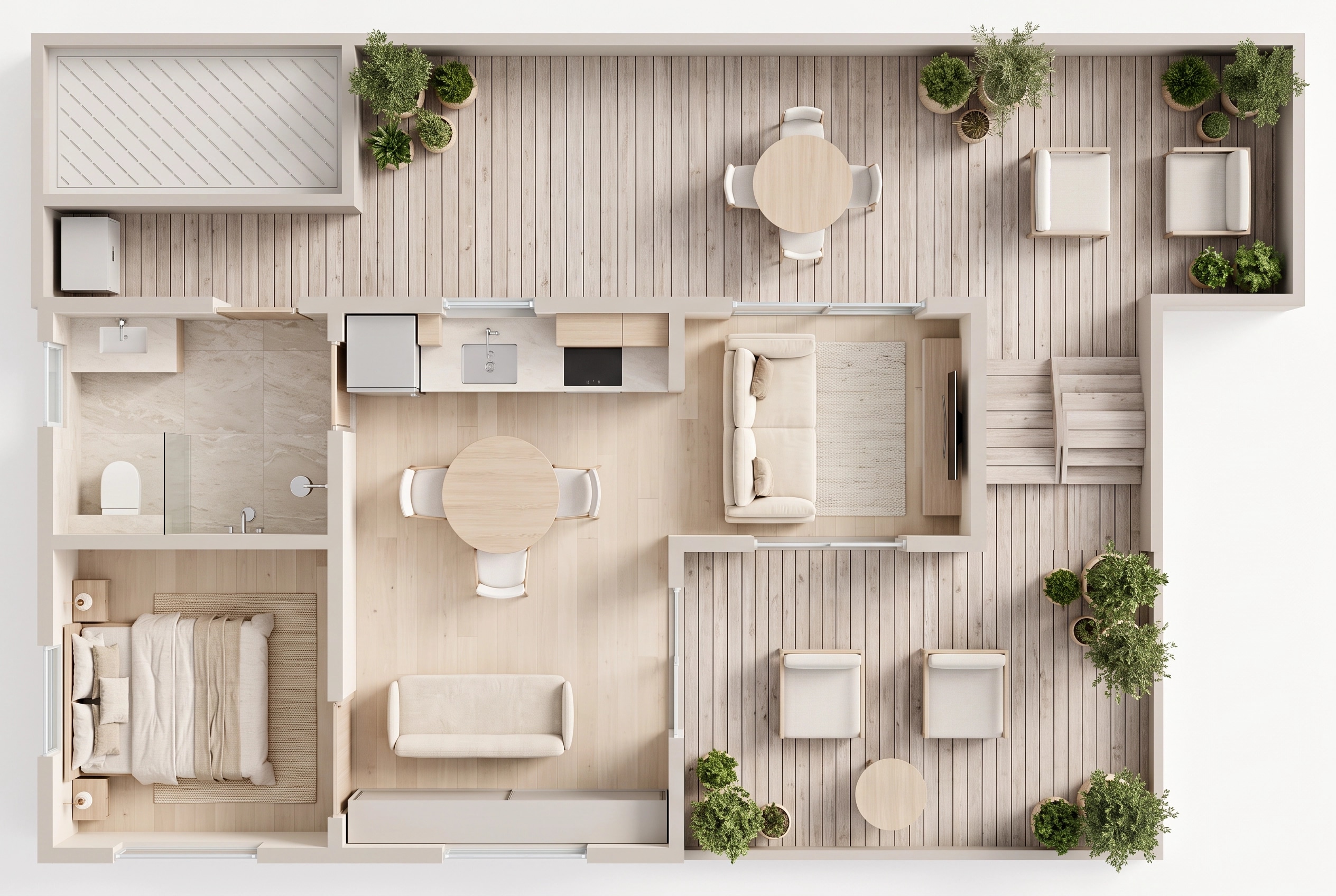 Interior design in Minimalism style — Living Room by GenRoom AI