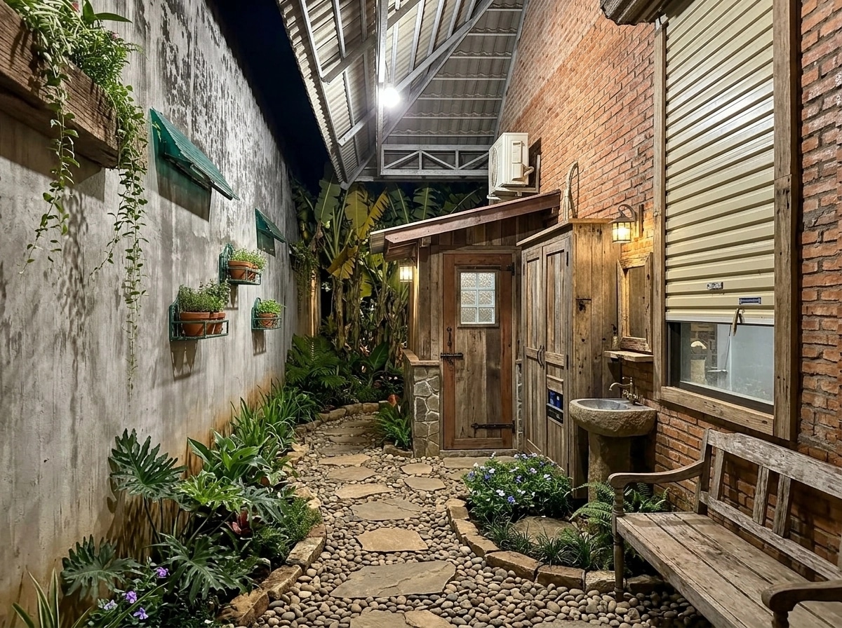 Country Rustic Garden Jardim design — yard photo by GenRoom AI