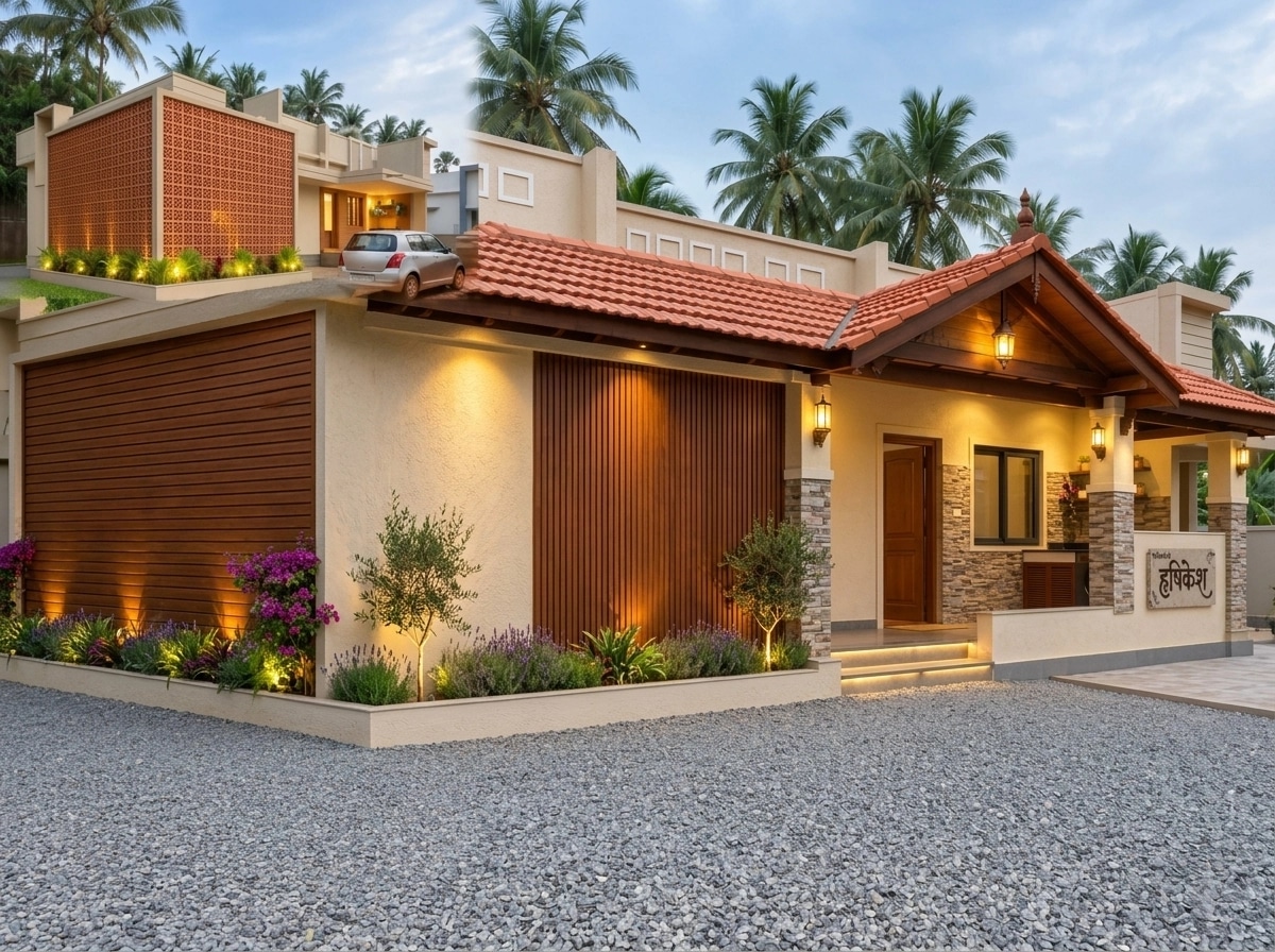 Facade design in Mediterranean Facade style — photo by GenRoom AI