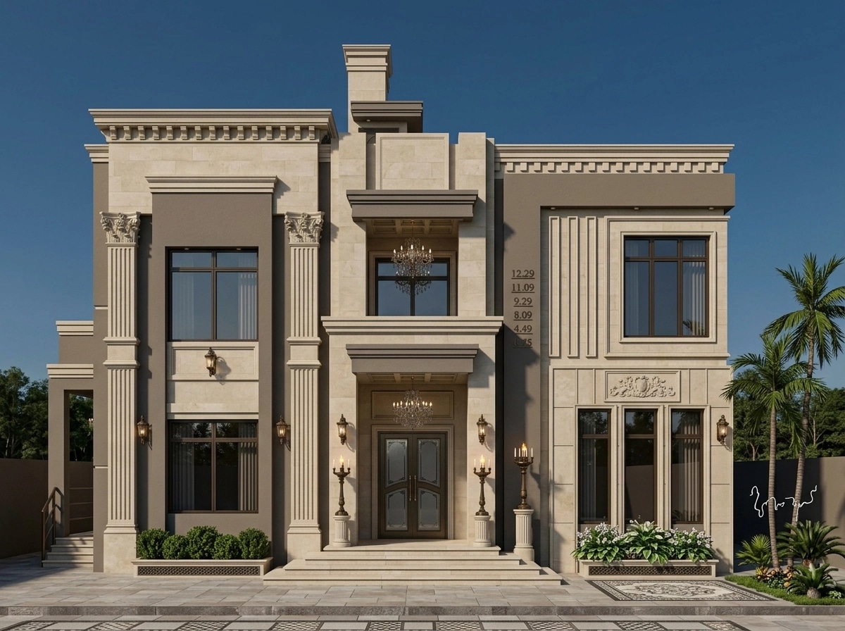 Neoclassic Facade Facade design — facade photo by GenRoom AI
