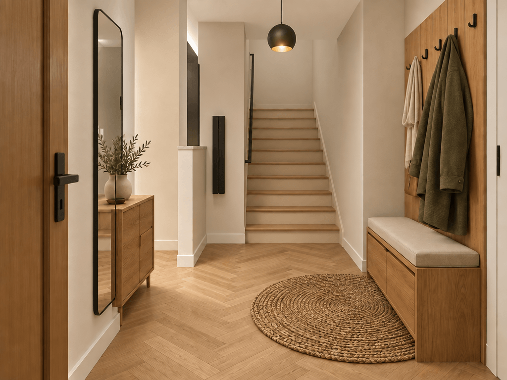Hallway interior in Scandinavian style — photo by GenRoom AI