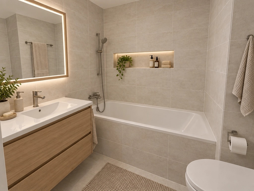 Scandinavian Bathroom design — interior photo by GenRoom AI