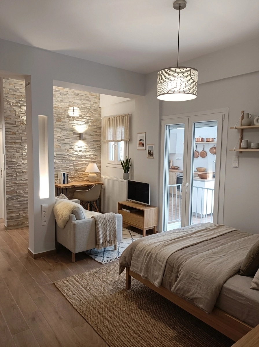 Interior design in Scandinavian style — studio by GenRoom AI