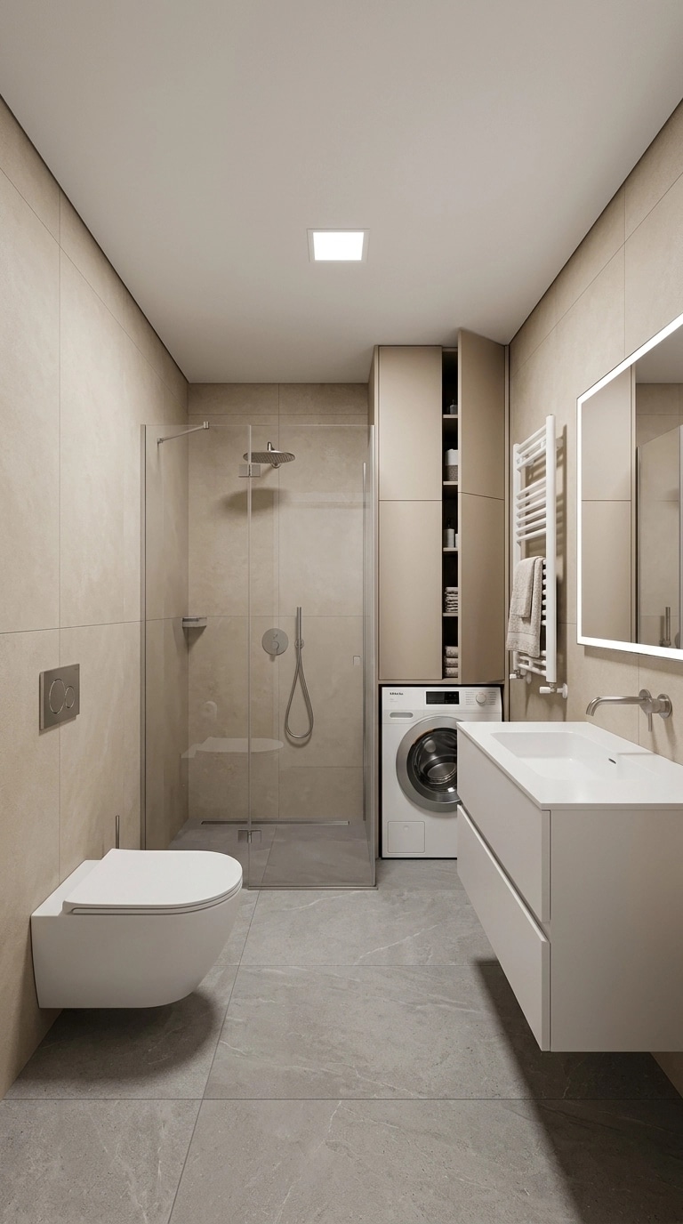 Bathroom interior in Minimalism style — photo by GenRoom AI