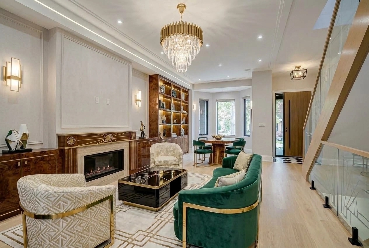 Interior design in Art Deco style — Living Room by GenRoom AI