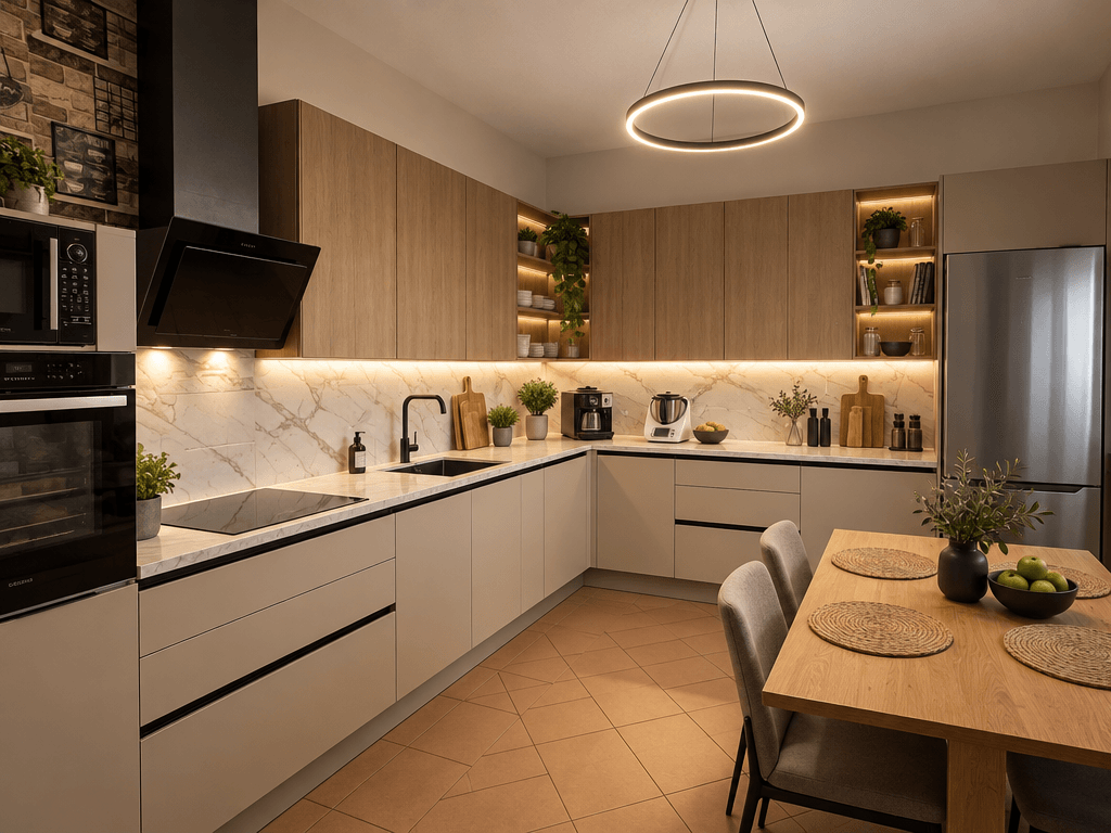 Design de interiores em estilo Contemporary — Cozinha por GenRoom AI